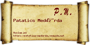 Patatics Medárda névjegykártya